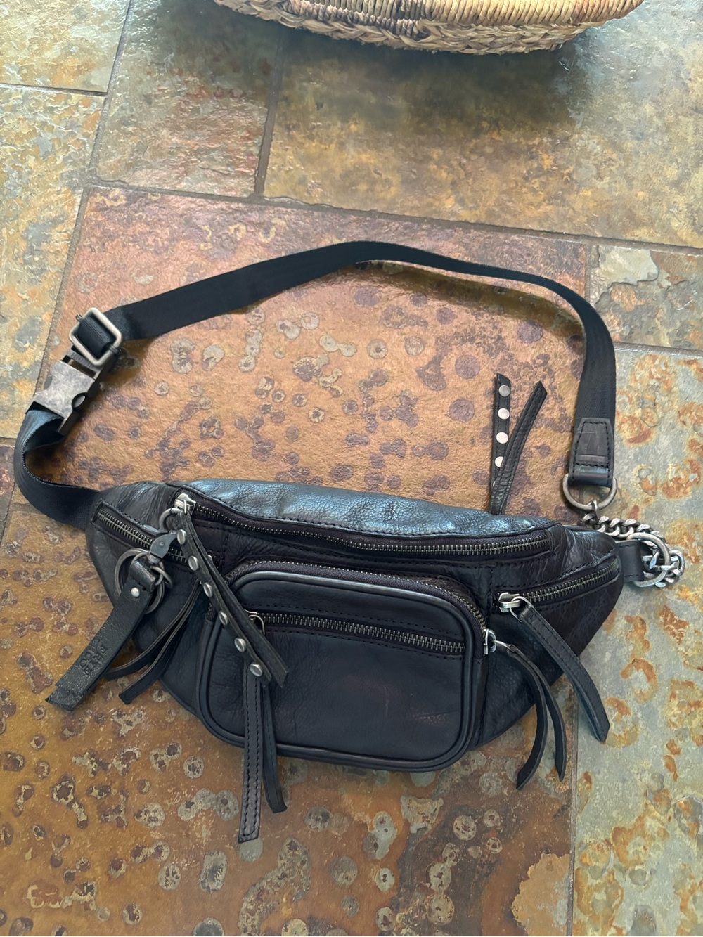 Frye & Co. Black Leather Belt Bag / Fanny Pack